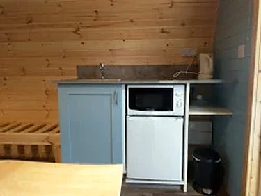 Inside view of the Glamping Deluxe Pod